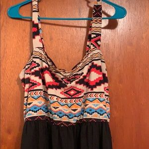 Aztec multicolor printed maxi dress